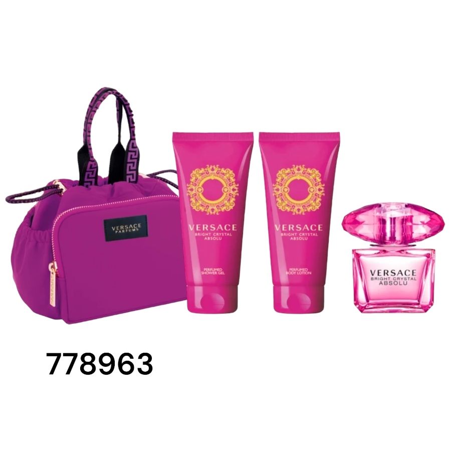 VERSACE BRIGHT CRYSTAL ABSOLU 4 pc SET for Women 3.0 oz EDP Spray LOTION  GEL for sale online